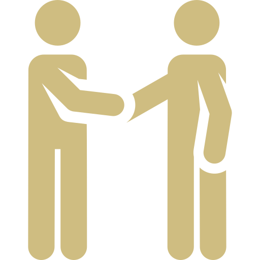 two people that shake hand yellow icon